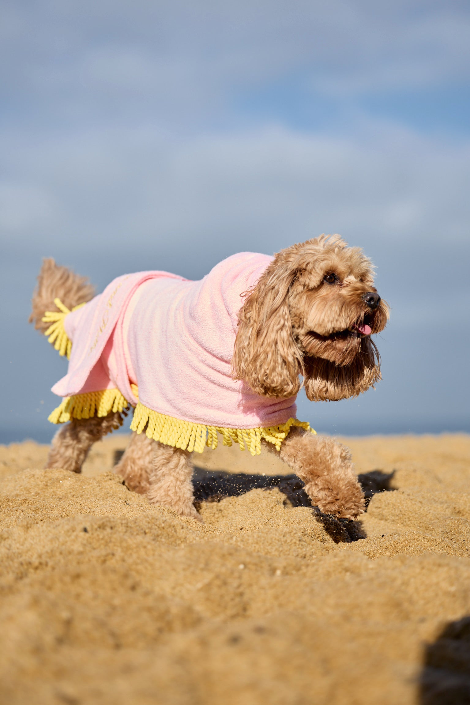 Tassel Towel Dog Robe | Peachy Pink
