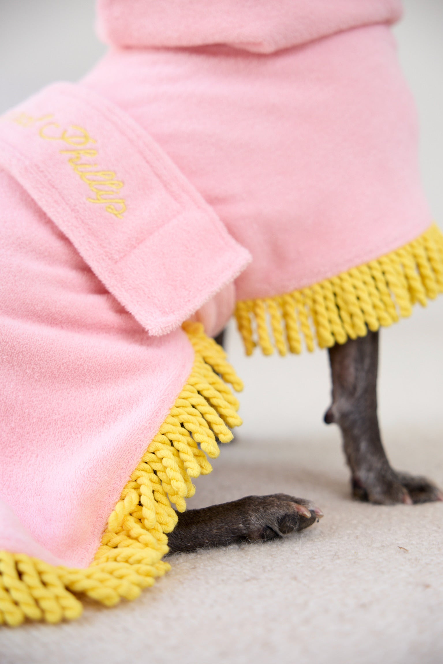 Tassel Towel Dog Robe | Peachy Pink