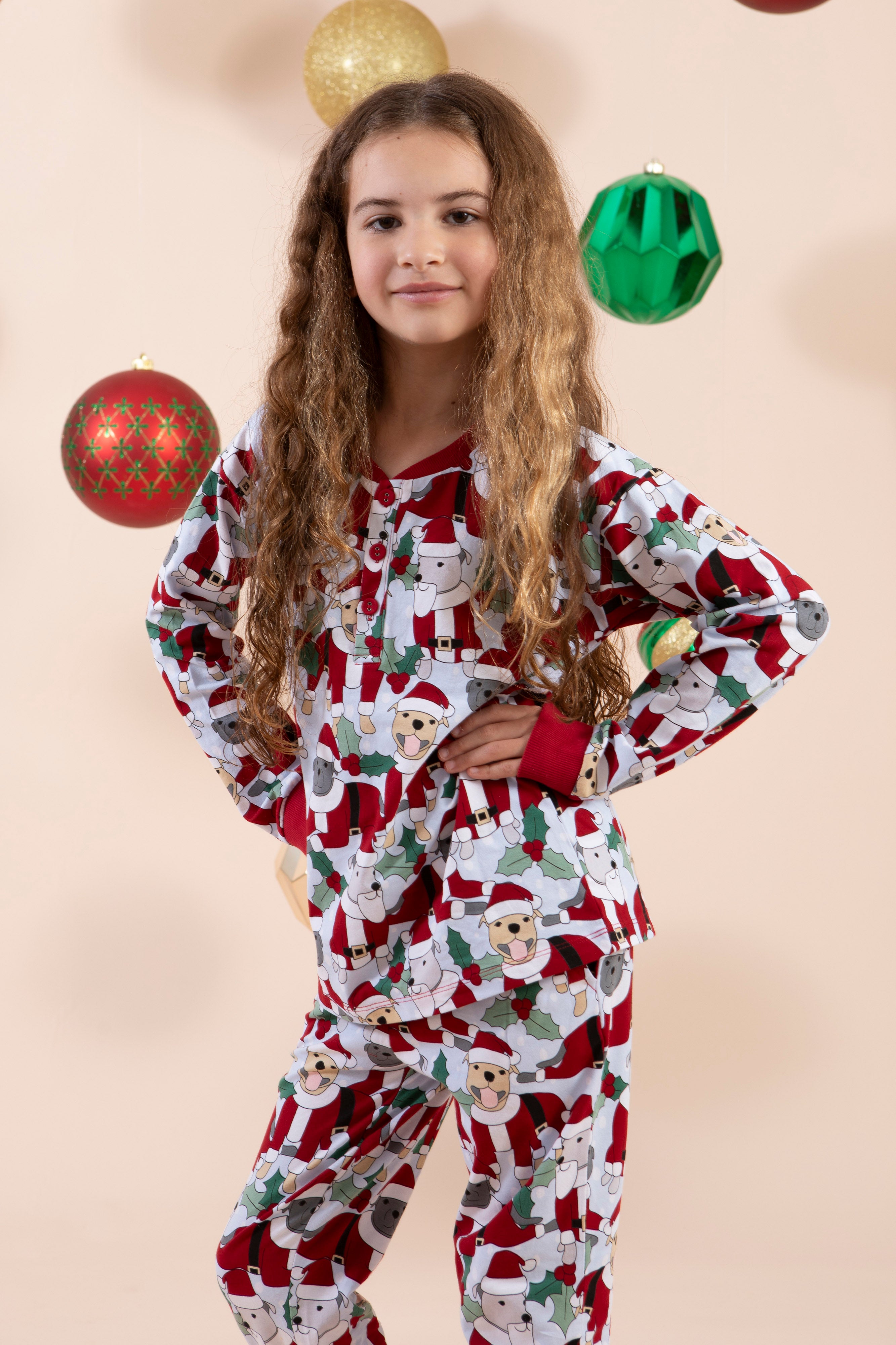 Santa Paws Kid's Long PJ Set