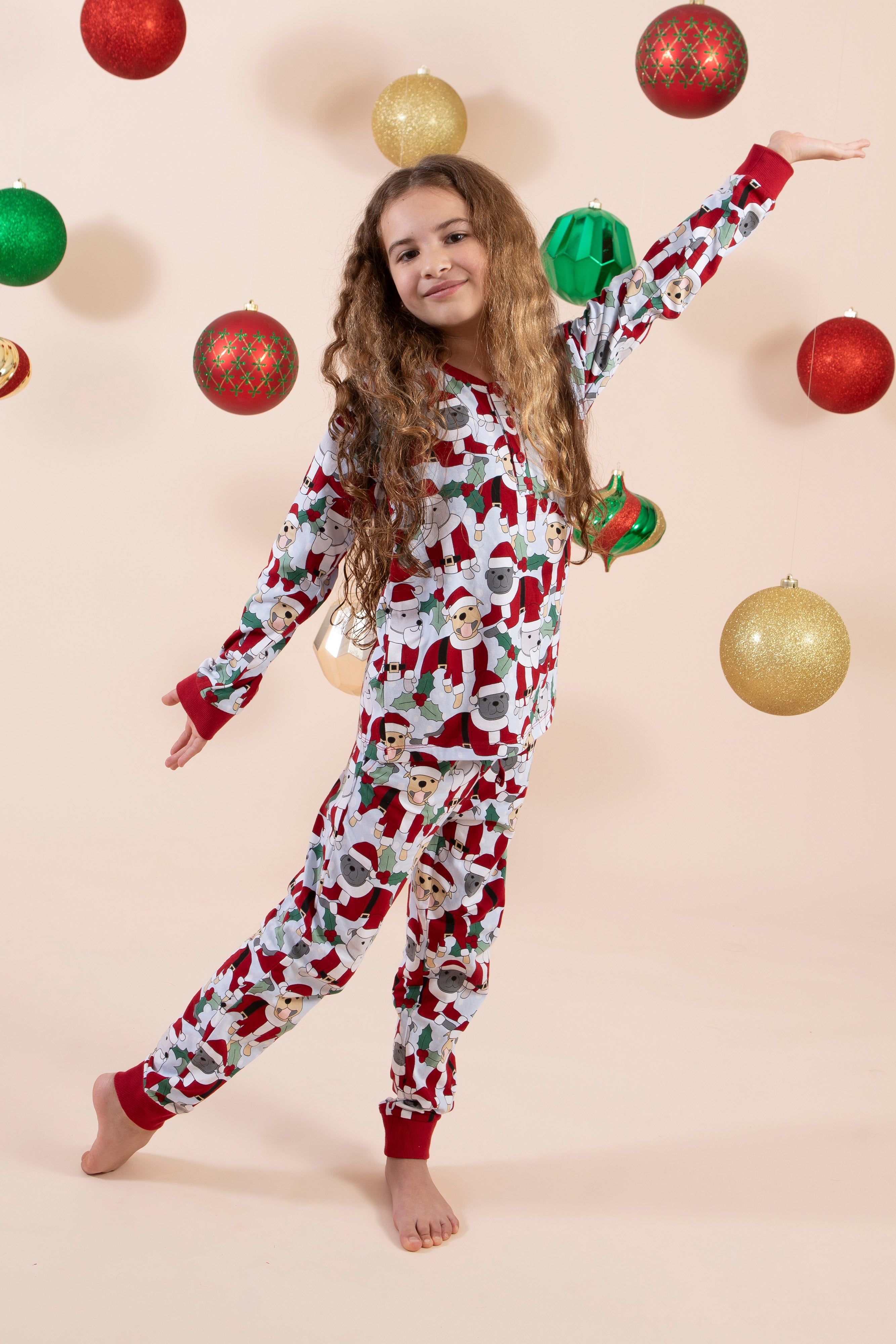 Santa Paws Kid's Long PJ Set