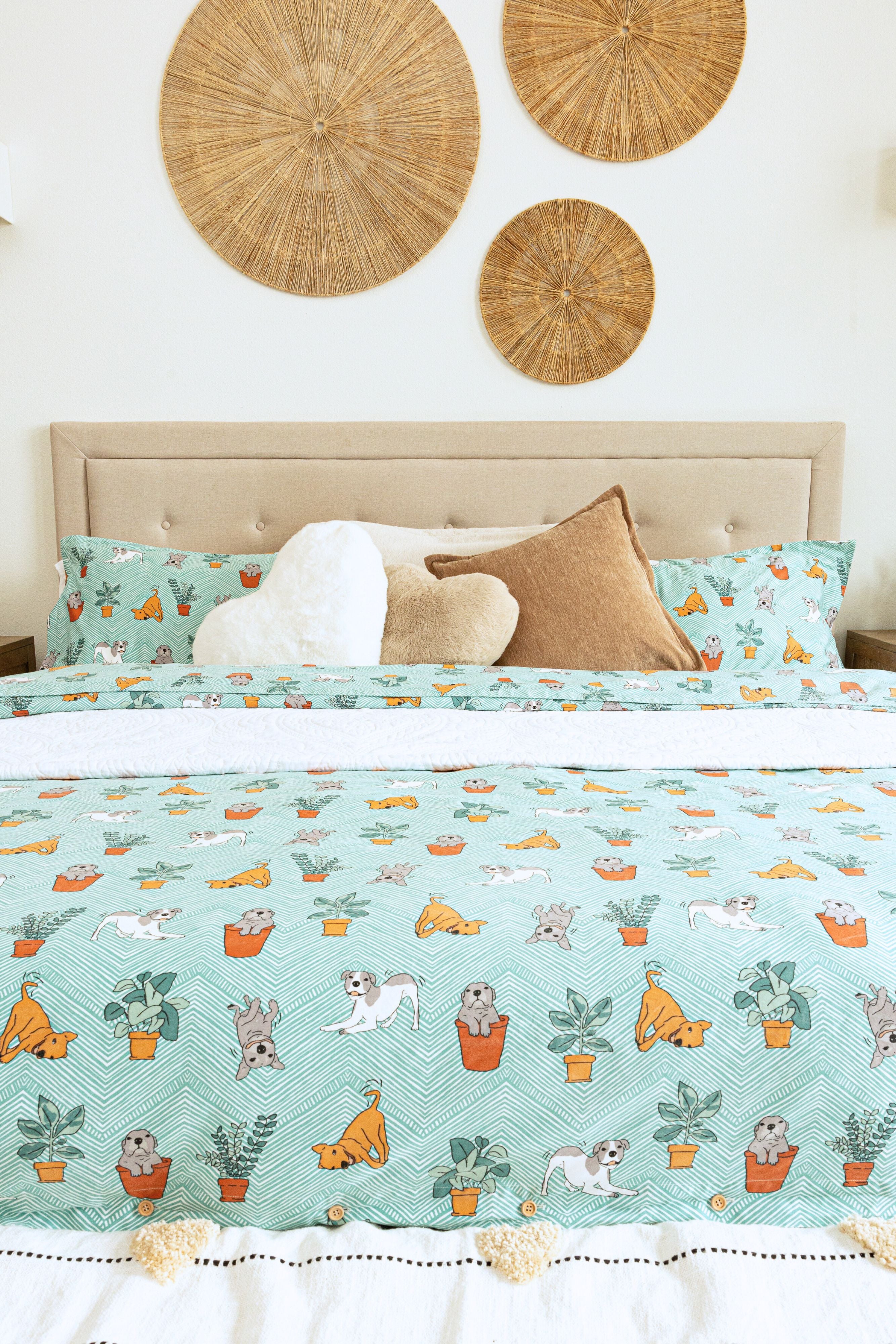 Duvet Cover Set | Playful Pups & Plants