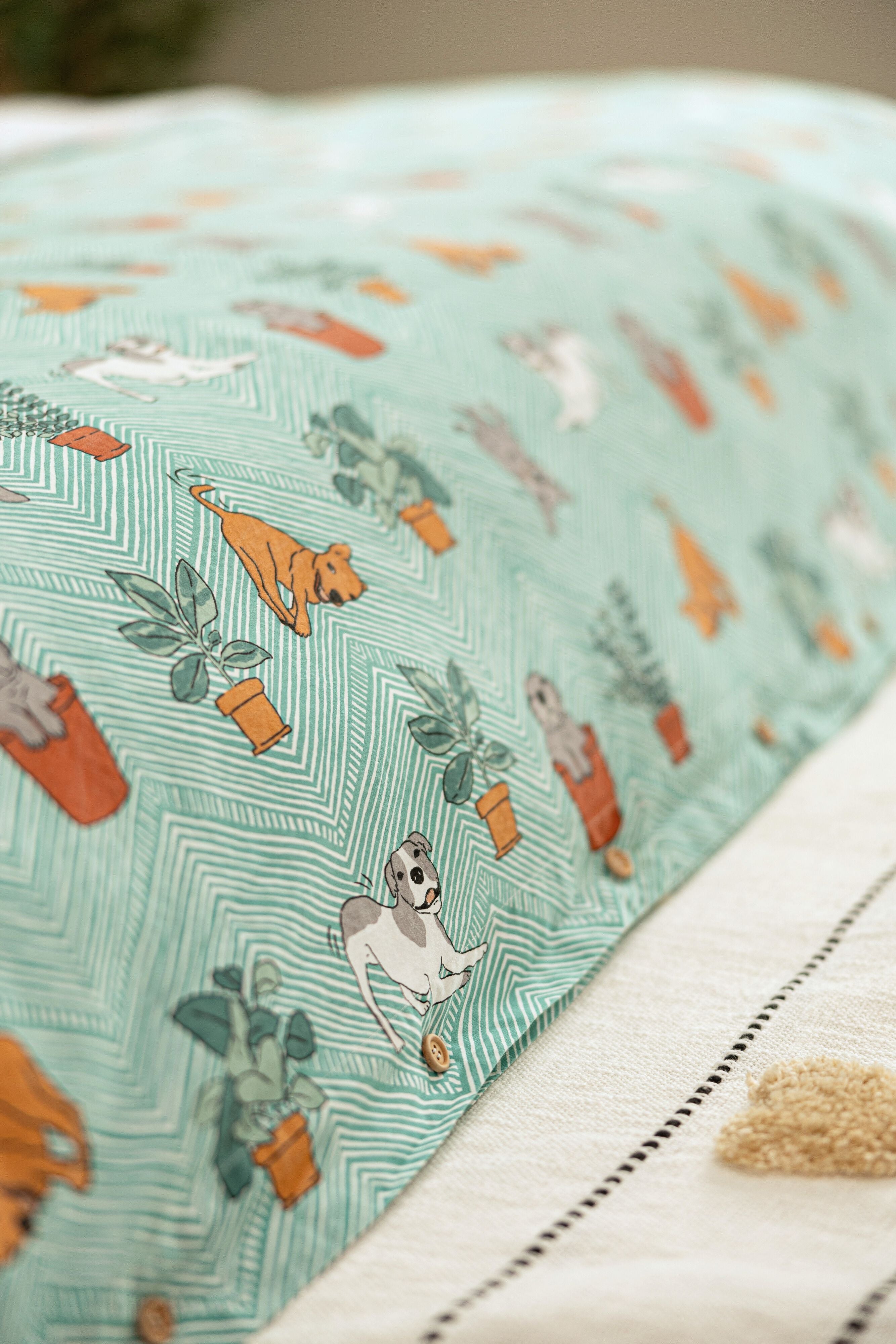Duvet Cover Set | Playful Pups & Plants
