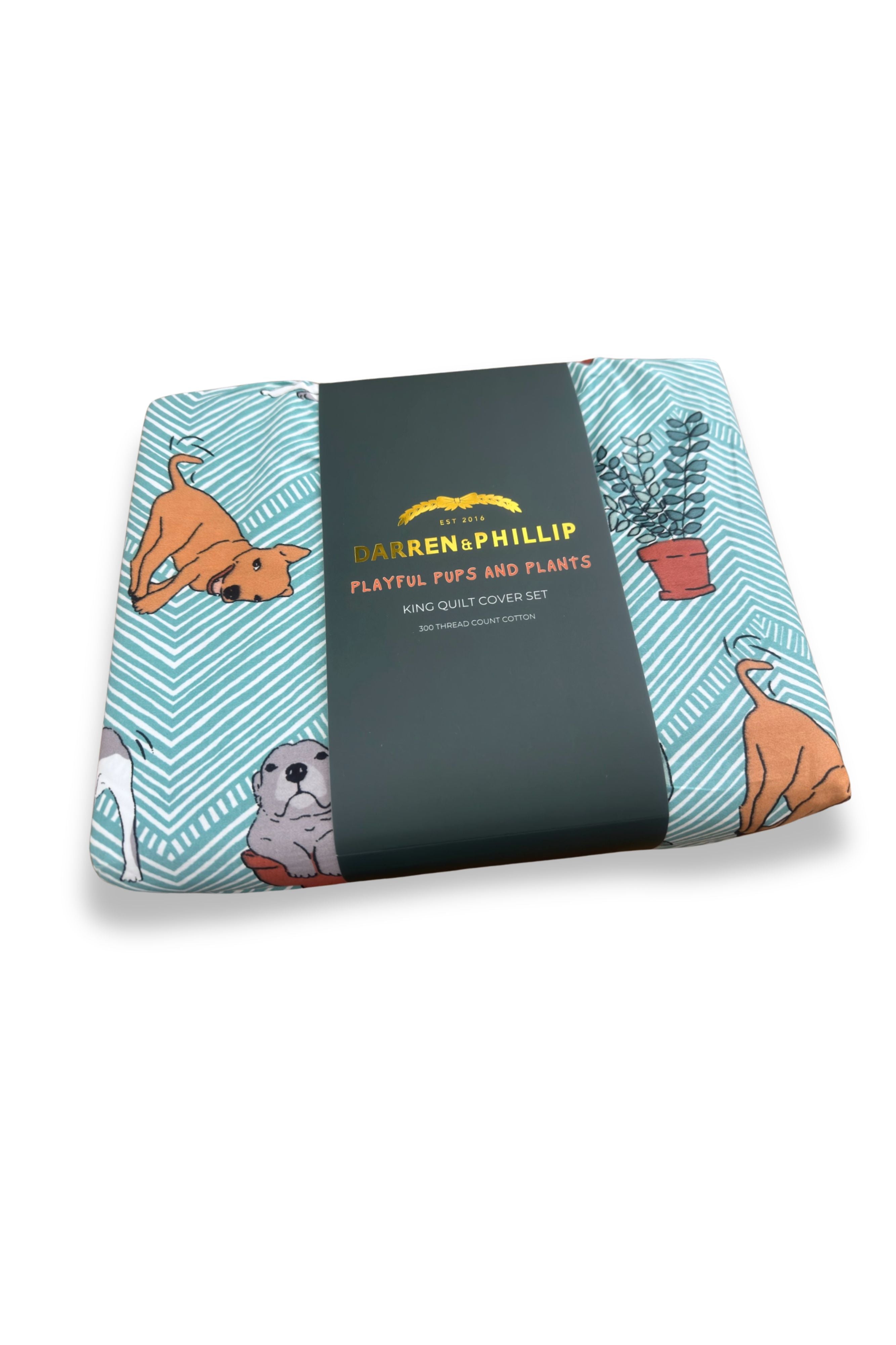 Duvet Cover Set | Playful Pups & Plants